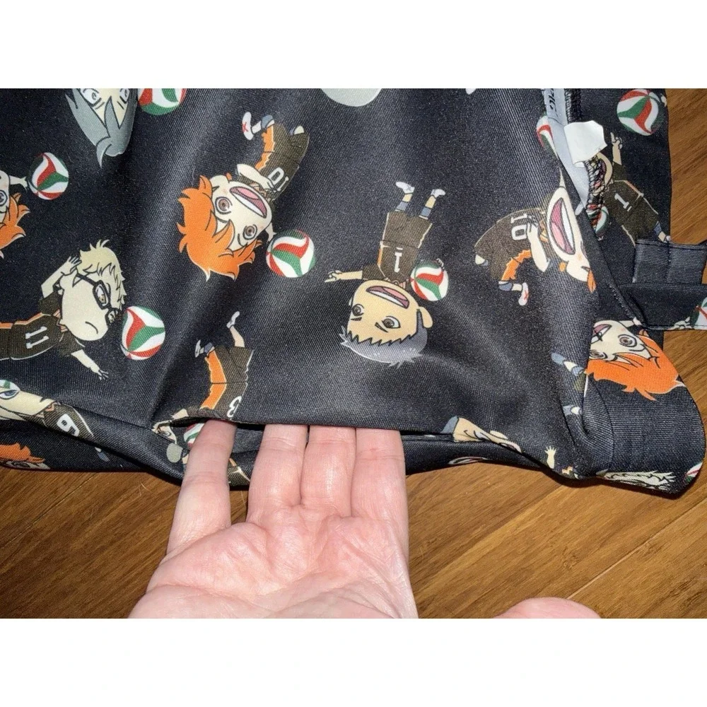 Hot Topic Haikyu Chibi Characters Suspender Skirt Womens L Black Hipster Anime - Picture 5 of 11